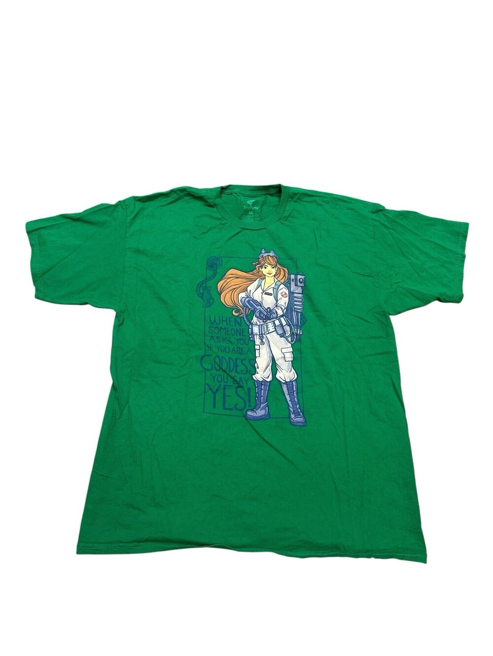 TeeFury Ghostbusters Goddess Shirt Green Sz XL